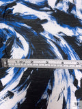 Crashing Whirlwind Printed Tissue Cotton Jersey Knit - Blue / Black / White