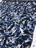 Crashing Whirlwind Printed Tissue Cotton Jersey Knit - Blue / Black / White