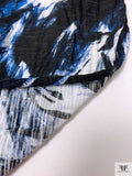 Crashing Whirlwind Printed Tissue Cotton Jersey Knit - Blue / Black / White