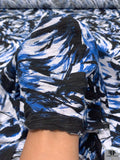 Crashing Whirlwind Printed Tissue Cotton Jersey Knit - Blue / Black / White