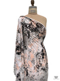 Abstract Printed Tissue Cotton Jersey Knit - Blush Nude / Black / Off-White