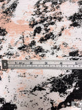 Abstract Printed Tissue Cotton Jersey Knit - Blush Nude / Black / Off-White