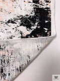 Abstract Printed Tissue Cotton Jersey Knit - Blush Nude / Black / Off-White