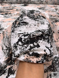 Abstract Printed Tissue Cotton Jersey Knit - Blush Nude / Black / Off-White