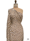 Floral Graphic Printed Tissue Cotton Jersey Knit - Marigold / Black / Cosmic Latte