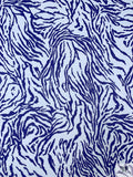 Tiger Inspired Printed Tissue Cotton Jersey Knit - Persian Indigo / Pale Aqua