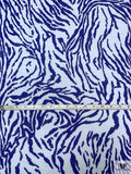 Tiger Inspired Printed Tissue Cotton Jersey Knit - Persian Indigo / Pale Aqua