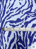 Tiger Inspired Printed Tissue Cotton Jersey Knit - Persian Indigo / Pale Aqua