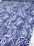 Tiger Inspired Printed Tissue Cotton Jersey Knit - Persian Indigo / Pale Aqua