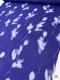 Ethereal Rose Printed Tissue Cotton Jersey Knit - Persian Indigo / Pale Aqua