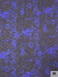 Abstract Printed Tissue Cotton Jersey Knit - Persian Indigo / Black