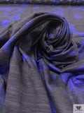 Abstract Printed Tissue Cotton Jersey Knit - Persian Indigo / Black