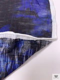 Abstract Printed Tissue Cotton Jersey Knit - Persian Indigo / Black