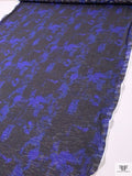 Abstract Printed Tissue Cotton Jersey Knit - Persian Indigo / Black