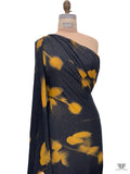 Ethereal Rose Printed Tissue Cotton Jersey Knit - Ochre / Black