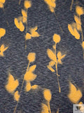 Ethereal Rose Printed Tissue Cotton Jersey Knit - Ochre / Black