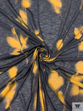 Ethereal Rose Printed Tissue Cotton Jersey Knit - Ochre / Black