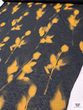 Ethereal Rose Printed Tissue Cotton Jersey Knit - Ochre / Black