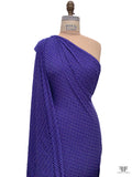 Pixeled Squares Printed Tissue Cotton Jersey Knit - Persian Indigo / Nude