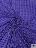 Pixeled Squares Printed Tissue Cotton Jersey Knit - Persian Indigo / Nude