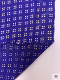 Pixeled Squares Printed Tissue Cotton Jersey Knit - Persian Indigo / Nude