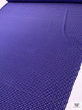 Pixeled Squares Printed Tissue Cotton Jersey Knit - Persian Indigo / Nude