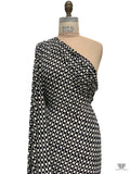 Geometric Printed Tissue Cotton Jersey Knit - Black / Beige