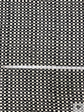 Geometric Printed Tissue Cotton Jersey Knit - Black / Beige
