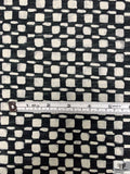 Geometric Printed Tissue Cotton Jersey Knit - Black / Beige