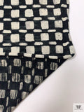Geometric Printed Tissue Cotton Jersey Knit - Black / Beige