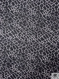 Reptile Inspired Printed Tissue Cotton Jersey Knit - Black / White