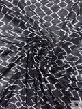 Reptile Inspired Printed Tissue Cotton Jersey Knit - Black / White