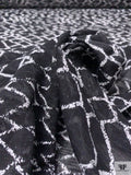 Reptile Inspired Printed Tissue Cotton Jersey Knit - Black / White