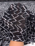 Reptile Inspired Printed Tissue Cotton Jersey Knit - Black / White
