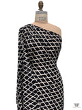 Broken Lattice Printed Tissue Cotton Jersey Knit - Black / Beige