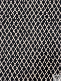 Broken Lattice Printed Tissue Cotton Jersey Knit - Black / Beige