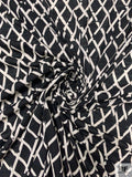 Broken Lattice Printed Tissue Cotton Jersey Knit - Black / Beige