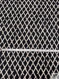 Broken Lattice Printed Tissue Cotton Jersey Knit - Black / Beige