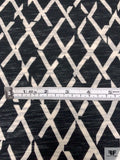 Broken Lattice Printed Tissue Cotton Jersey Knit - Black / Beige