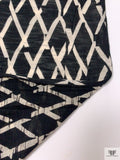 Broken Lattice Printed Tissue Cotton Jersey Knit - Black / Beige
