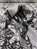 Snakeskin Printed Tissue Cotton Jersey Knit - Off-White / Black