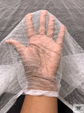 French Double-Scalloped Fine Chantilly Lace - Diamond White