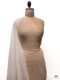 French Double-Scalloped Fine Chantilly Lace - Diamond White
