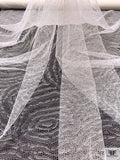 French Double-Scalloped Fine Chantilly Lace - Diamond White