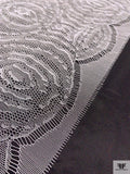 French Double-Scalloped Fine Chantilly Lace - Diamond White