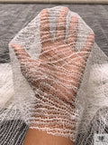 French Single-Scalloped Fine Chantilly Lace - Silk White