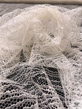 French Single-Scalloped Fine Chantilly Lace - Silk White