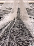 French Single-Scalloped Fine Chantilly Lace - Silk White