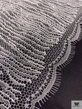 French Single-Scalloped Fine Chantilly Lace - Silk White
