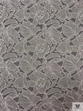 French Double-Scalloped Floral Fine Chantilly Lace - Light Ivory